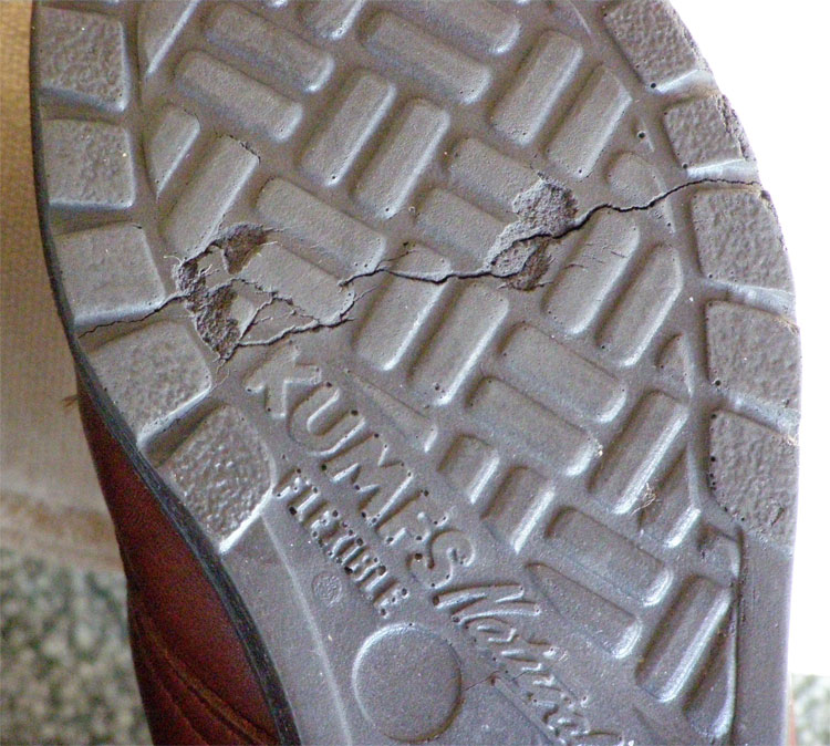 cracked shoe sole